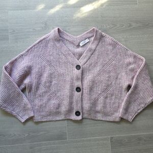 Cozy Pink Knit Cardigan Sweater